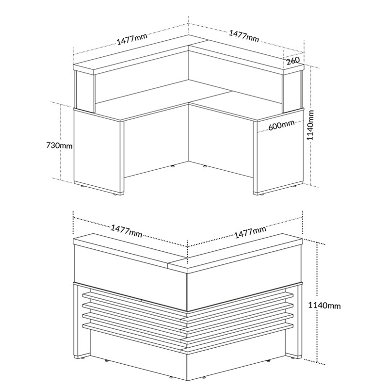 Aguas Reception Desk II - Charuto/ Black