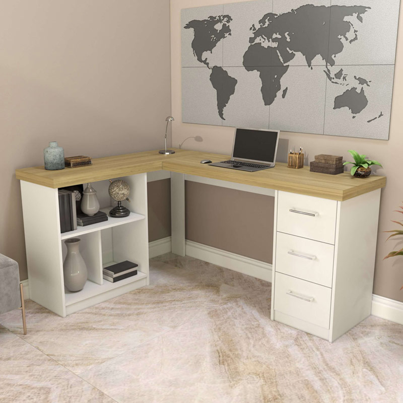  Betim Desk - Elm/ White