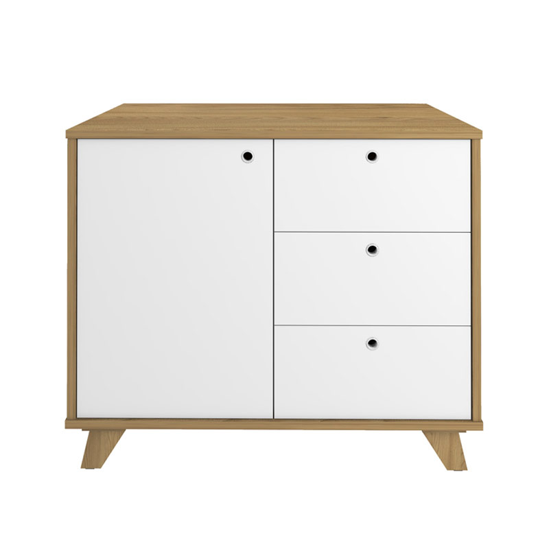  Macae Cabinet with 1 Door and 3 Drawers - Elm/ White 