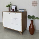  Macae Cabinet with 1 Door and 3 Drawers - Elm/ White 