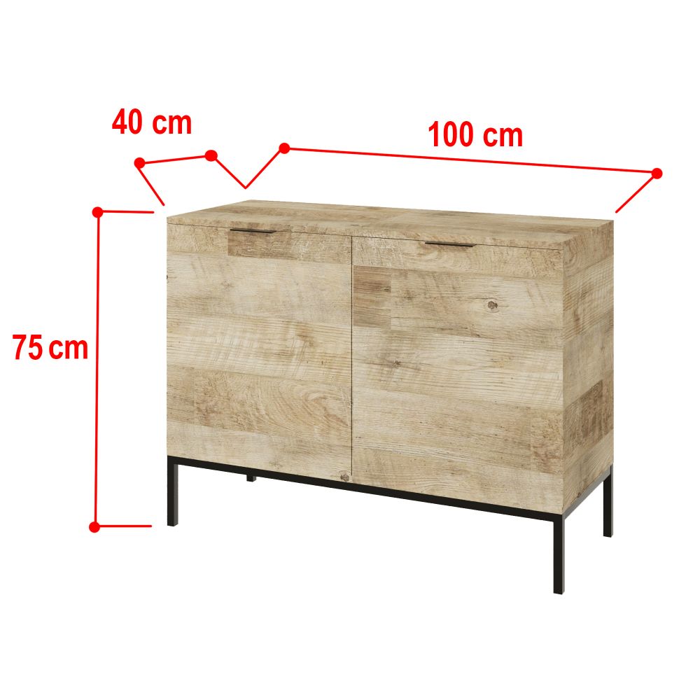 Idiya Fresno Cabinet sideboard, Oak and Black