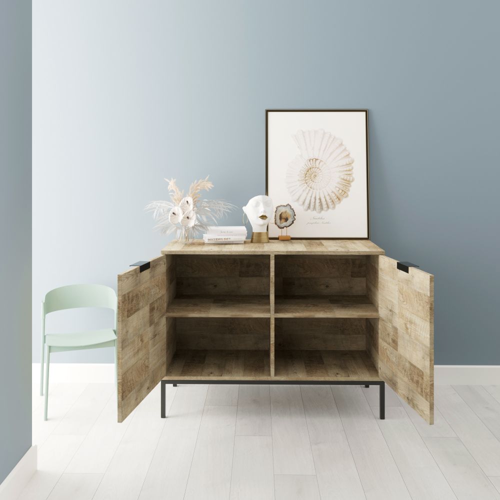 Idiya Fresno Cabinet sideboard, Oak and Black