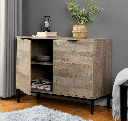 Idiya Fresno Cabinet sideboard, Oak and Black