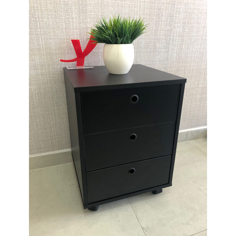 Viamao Chest of 3 Drawers - Black