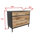 Idiya Fresno Sideboard, Oak and Black