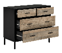 Idiya Fresno Sideboard, Oak and Black