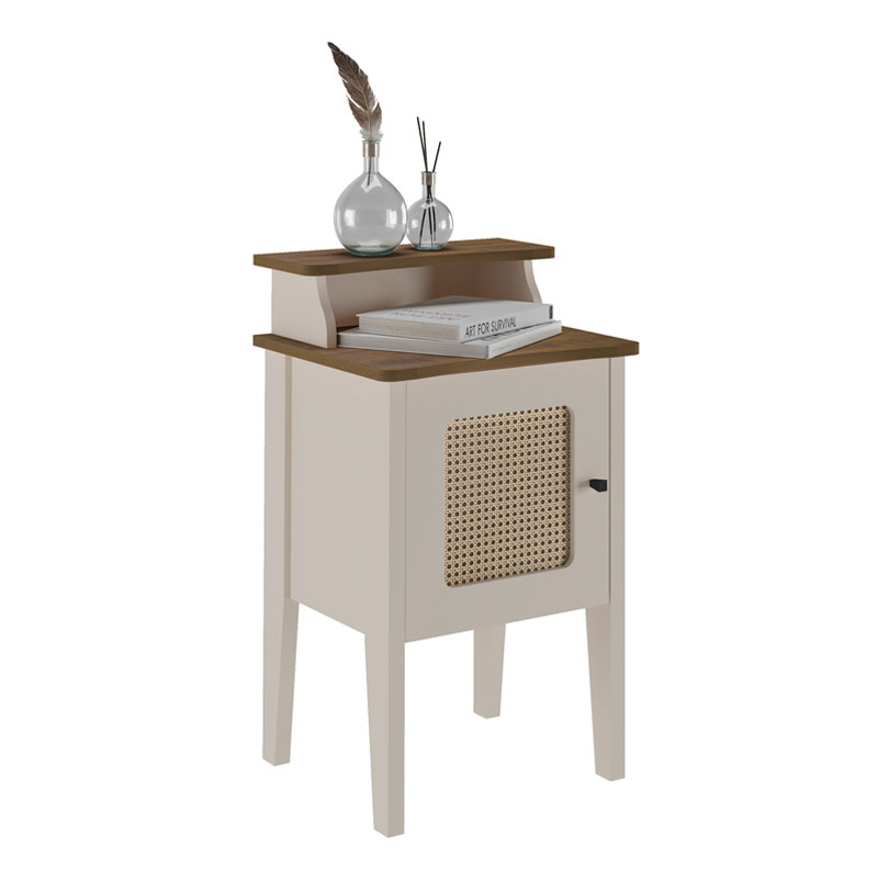 Brusque End Table - Pine/ Off White