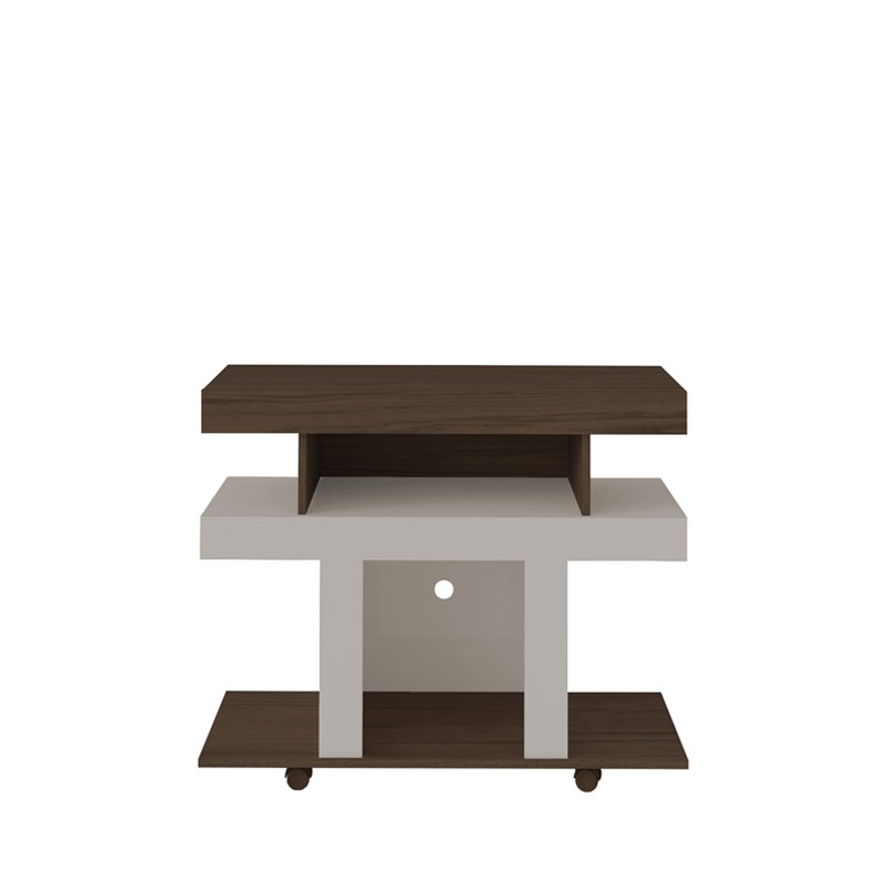 Camaragibe Tv Stand - Walnut/ Off White