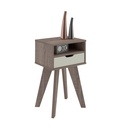Coronel Grande End Table - Cinnamon/ Off White