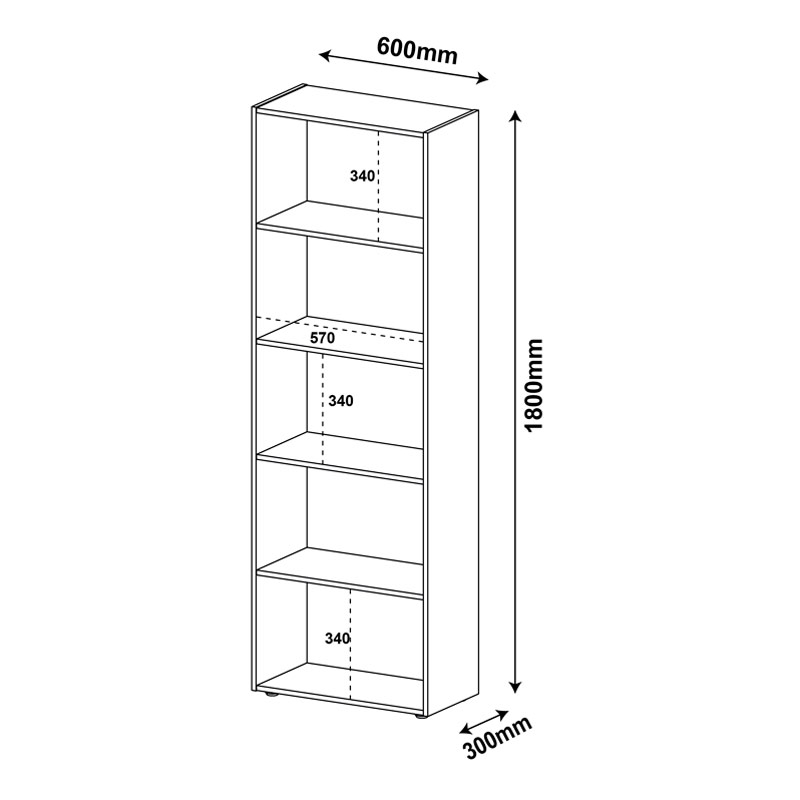 Queimados Bookcase - Black