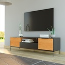 Idiya MINNESSOTA TV cabinet, Black/Oak