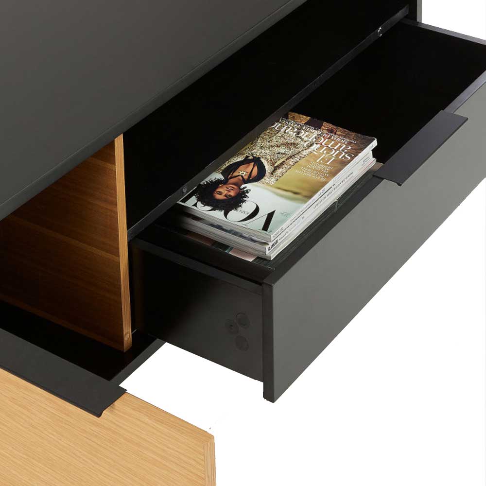 Idiya MINNESSOTA TV cabinet, Black/Oak