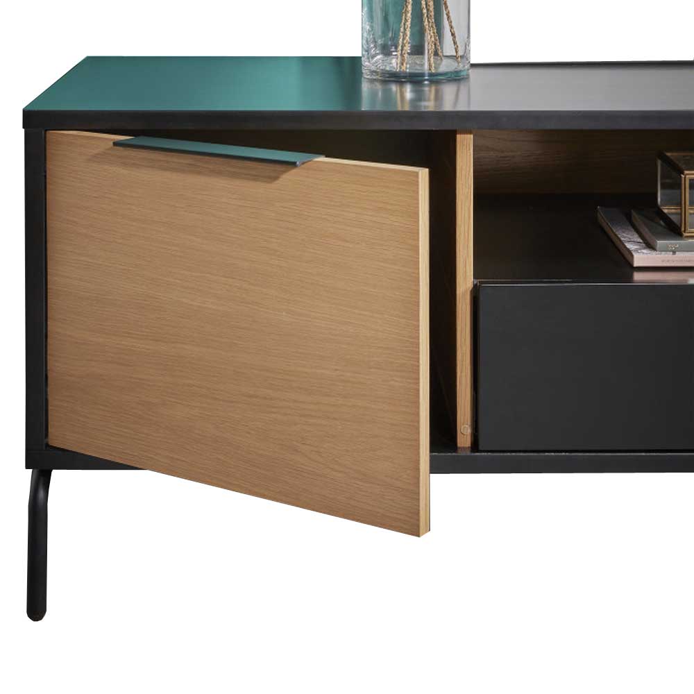 Idiya MINNESSOTA Tv Cabinet, Black/Oak