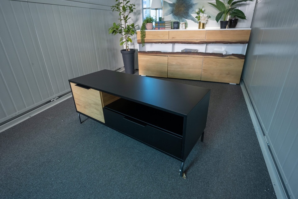 Idiya MINNESSOTA Tv Cabinet, Black/Oak