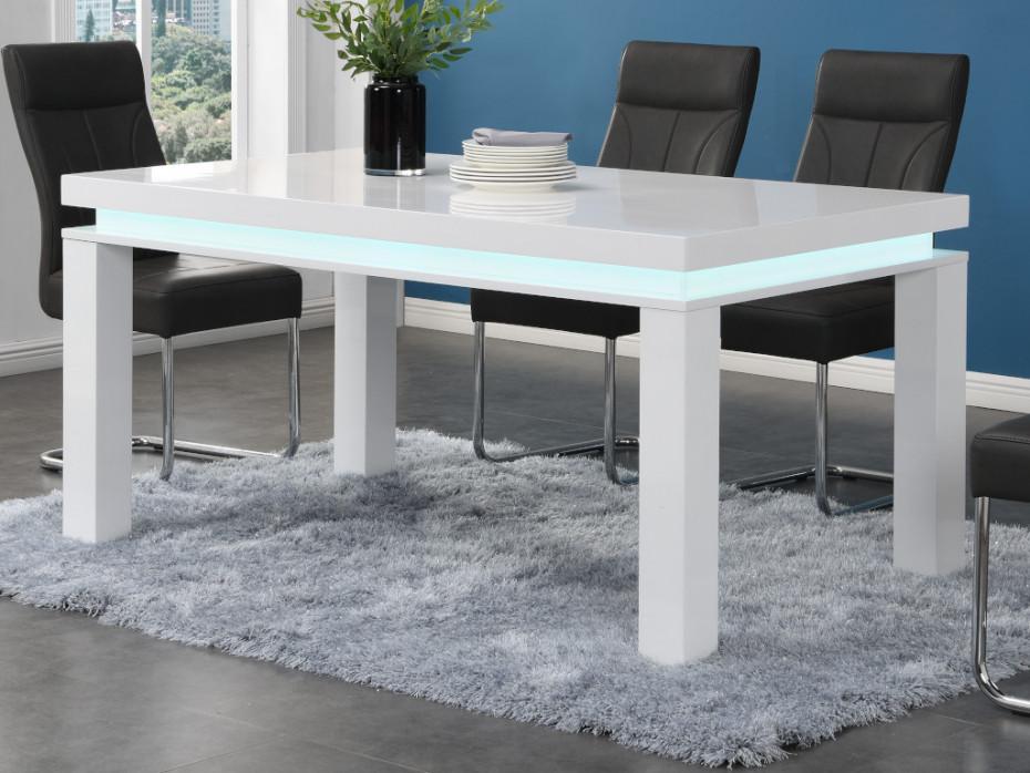 Idiya Aspen DINING TABLE, White High Gloss,160*90cm
