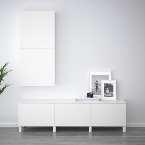 BESTA Storage Combination with Doors, Lappviken White,180x42x74 cm