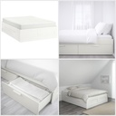 BRIMNES bed frame with storage white/Luröy 180x200 cm