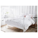 LEIRVIK Super King Bed Frame| White| Metal| Luröy
