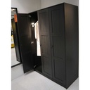 Rakkestad Wardrobe with 3 Doors, Black-Brown 117X176 cm