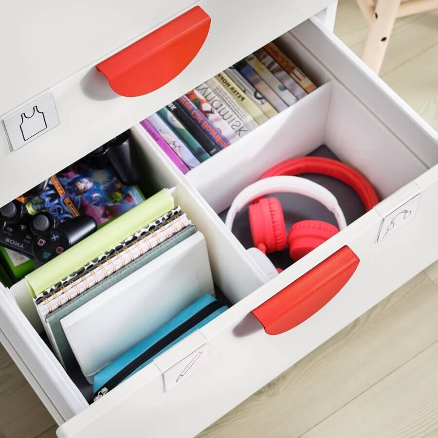 SMASTAD Loft Bed White White-With Desk with 3 Drawers 90X200 cm