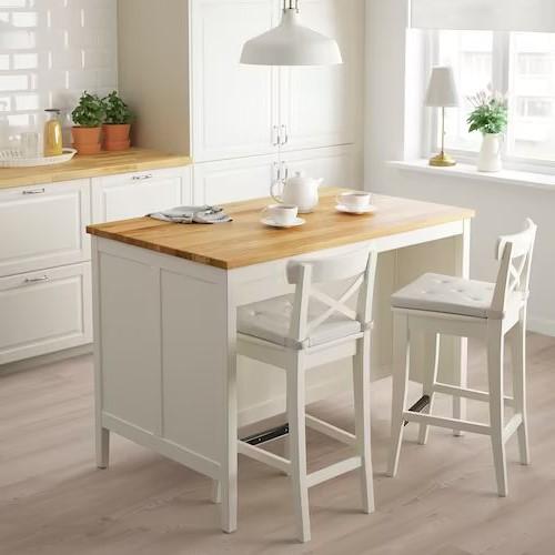 Tornviken Kitchen Island, Off-White, Oak