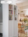 BILLY Bookcase with Panel-Glass Doors, White,80x30x202 cm