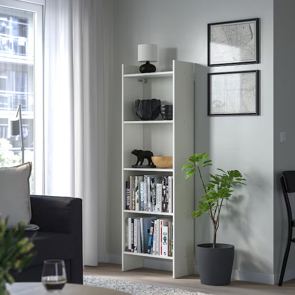 BAGGEBO Bookcase, white, 50x25x160 cm