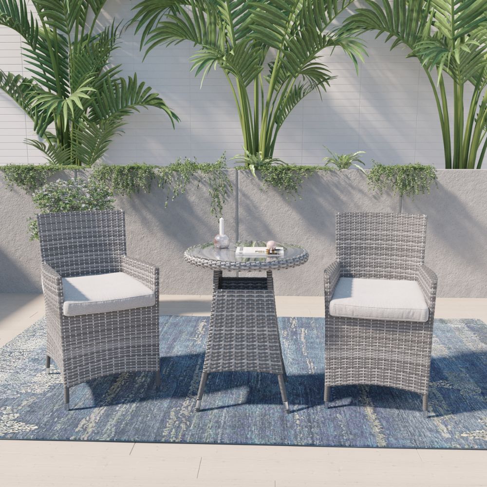 IDIYA Burgas 3pcs PE Rattan outdoor sofa Set,nature colour