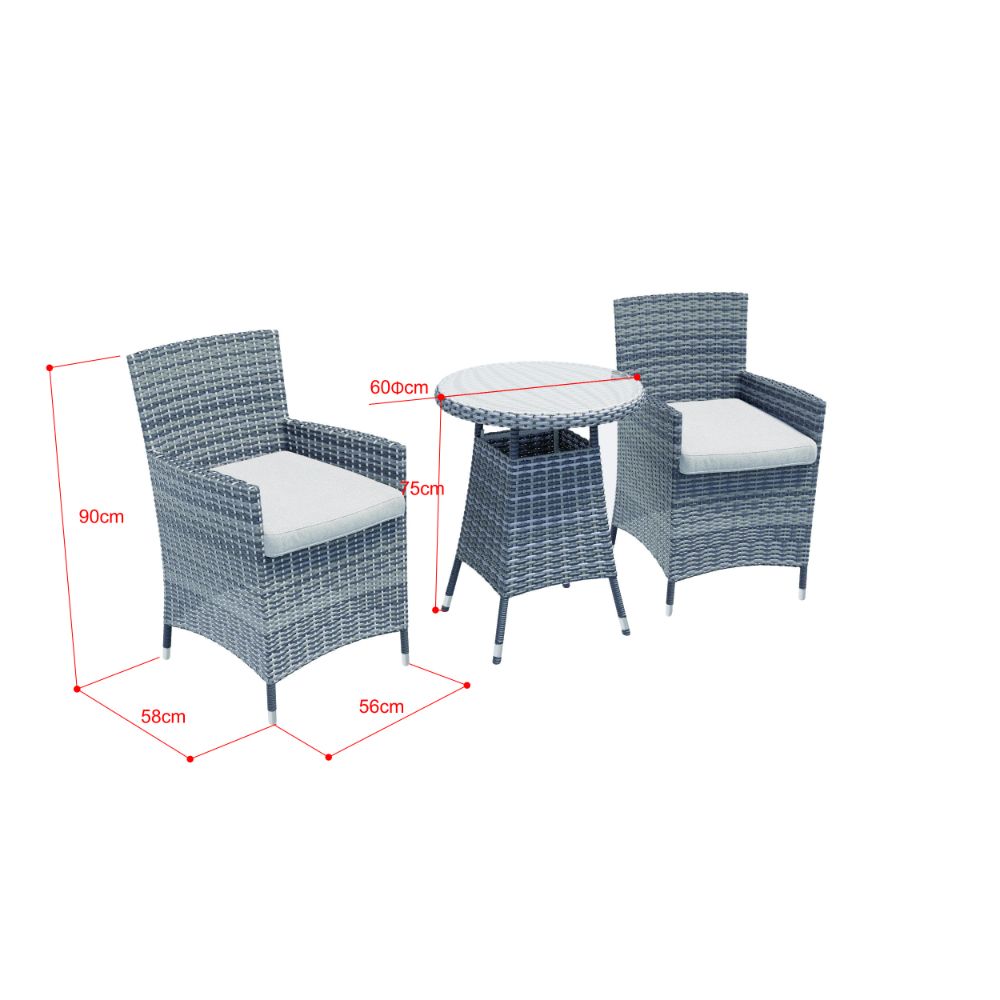 IDIYA Burgas 3pcs PE Rattan outdoor sofa Set,nature colour