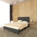 Idiya GABORONE Queen Bed Frame| Upholstered| Grey| High Headboard