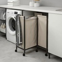 [005.161.07] ENHET laundry bag with castors anthracite 80 l