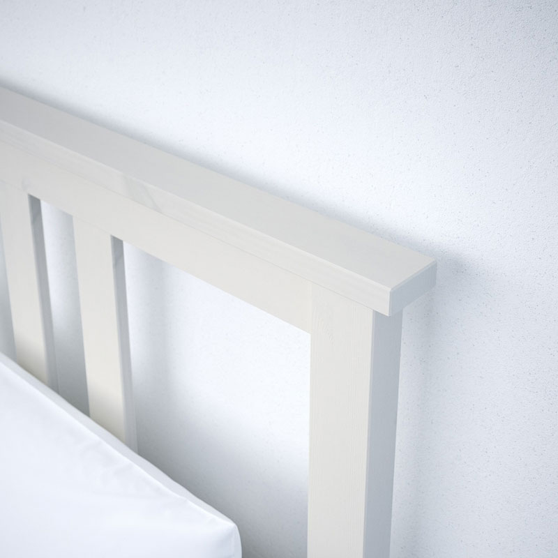 [803.543.80] HEMNES Bed frame, white stain, 120x200 cm