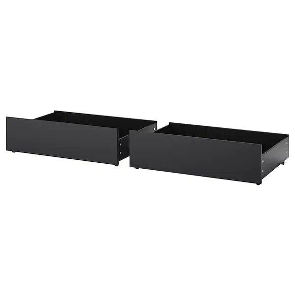 Ikea MALM Bed storage box for high bed frame, black-brown, 200 cm