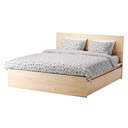 Ikea Malm Queen Bed Frame| 2 Storage Boxes| White stained Oak Veneer| Luroy
