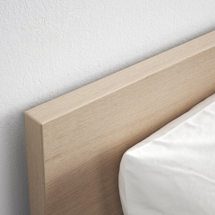 Ikea Malm Queen Bed Frame| White stained Oak Veneer| Luroy
