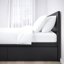 Ikea Malm Super King Bed Frame| 2 Storage Boxes| Black-Brown| High Platform Bed