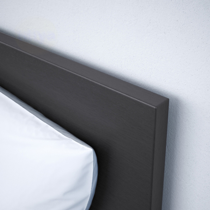Ikea Malm Super King Bed Frame| 2 Storage Boxes| Black-Brown| High Platform Bed