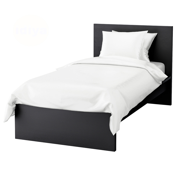 IKEA Malm Bed Frame, High, Black-brown, Luroy
