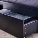IKEA Malm bed frame, high, w 2 storage boxes, black-brown, luroy 120 x 200 cm