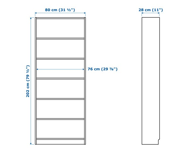 IKEA BILLY - OXBERG Bookcase with doors, white