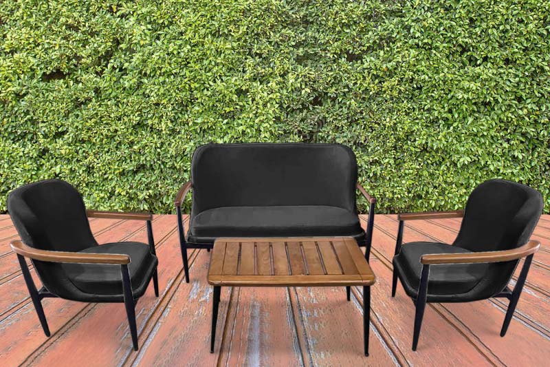 Idiya ALBANY Outdoor Sofa set with Coffee Table,Dark Grey