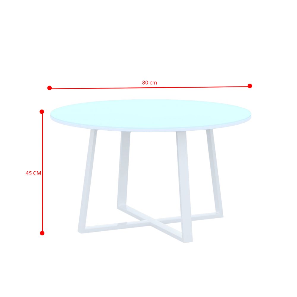 Idiya Acra white round coffee table