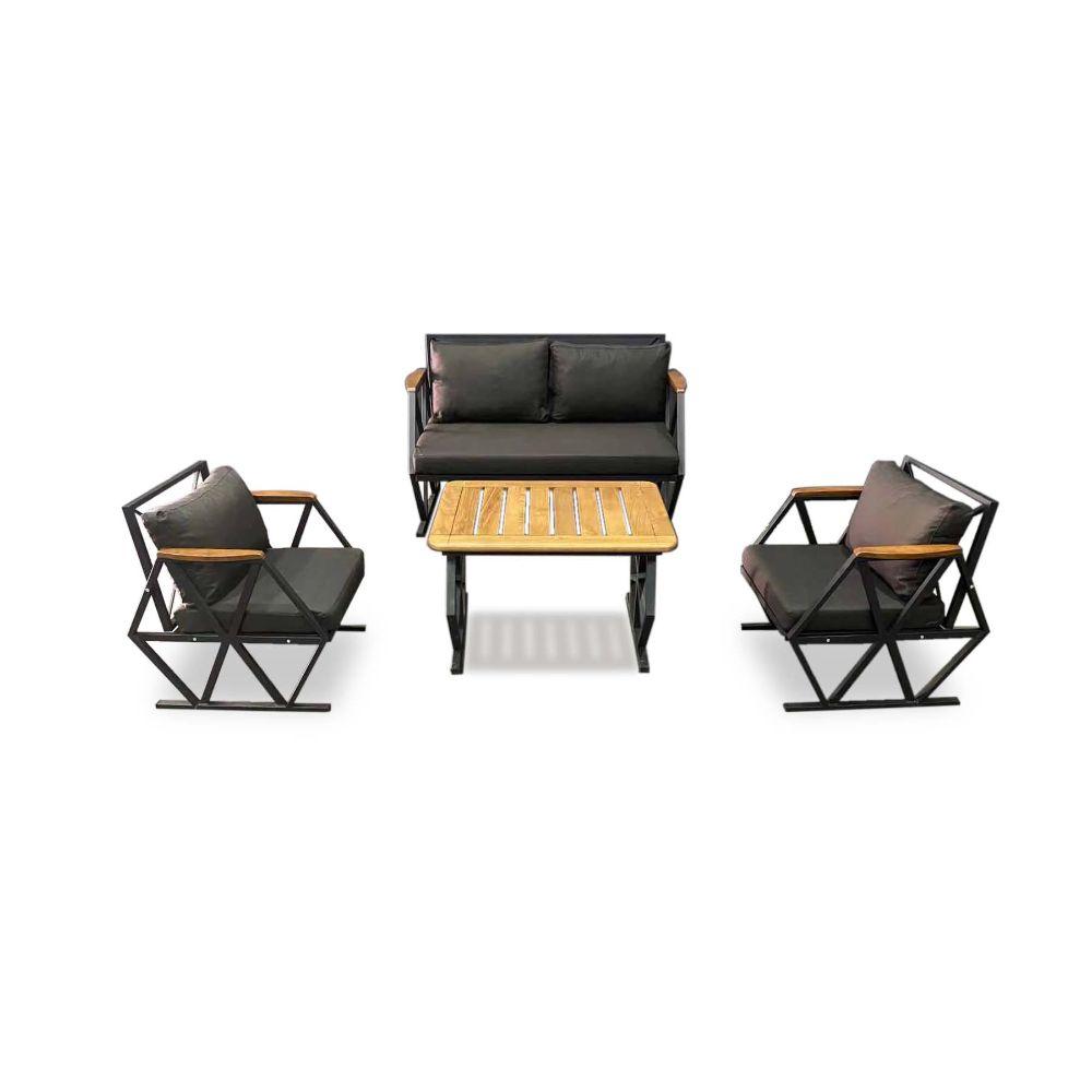 Idiya COMPTON Dark Grey indoor/ covered Outdoor Sofa set With Coffee Table