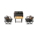 Idiya COMPTON Dark Grey indoor/ covered Outdoor Sofa set With Coffee Table