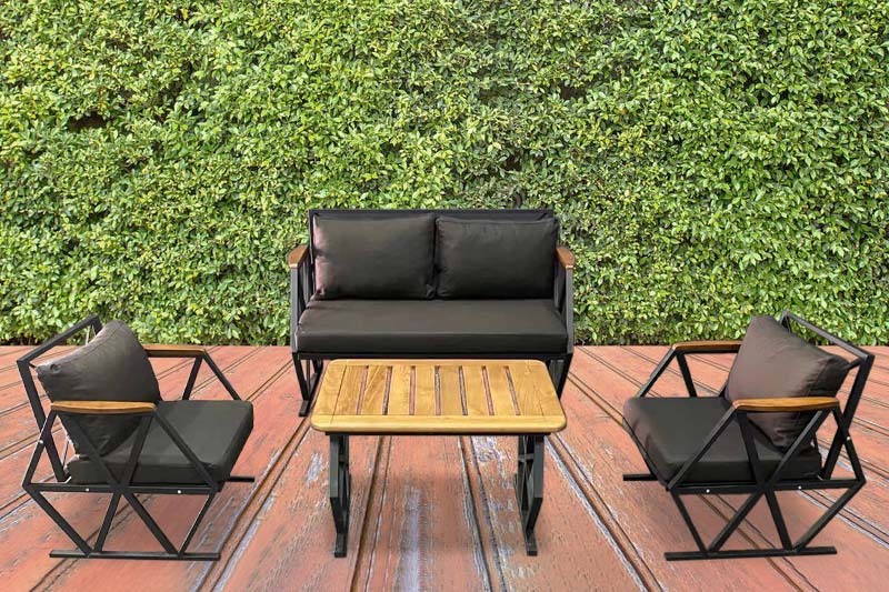 Idiya COMPTON Dark Grey indoor/ covered Outdoor Sofa set With Coffee Table