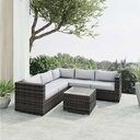 ABIDJAN 4PCS RATTAN OUTDOOR FURNITURE CORNER SOFA SET, MIX GREY