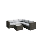 ABIDJAN 4PCS RATTAN OUTDOOR FURNITURE CORNER SOFA SET, MIX GREY