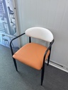 Kelsey dining chairs ,white/ balck/orange,2pc set