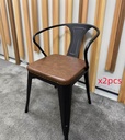 Joel dining chairs,2pc set,brown