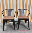 Joel dining chairs,2pc set,brown